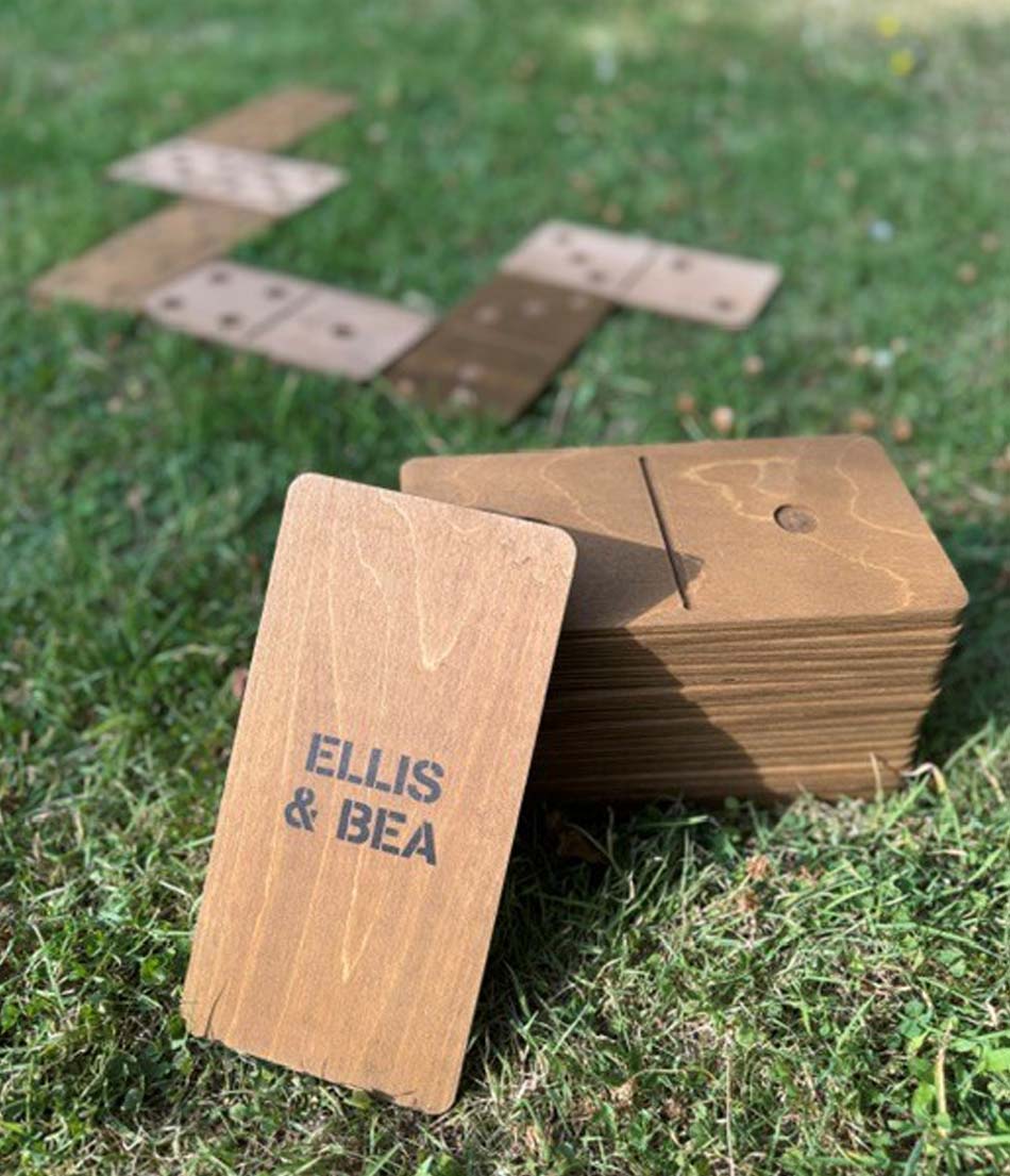 Giant wooden dominoes game for hire in Suffolk